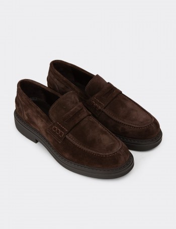 Men's Brown Suede Leather Moccasin