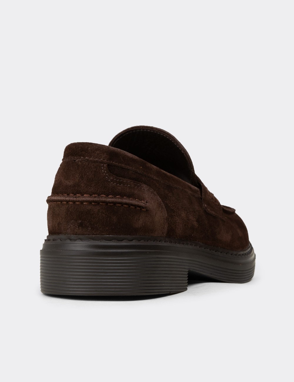 Men's Brown Suede Leather Moccasin - 02021MKHVC01