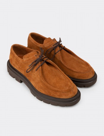 Men's Tan Suede Leather Lace-up Footwear