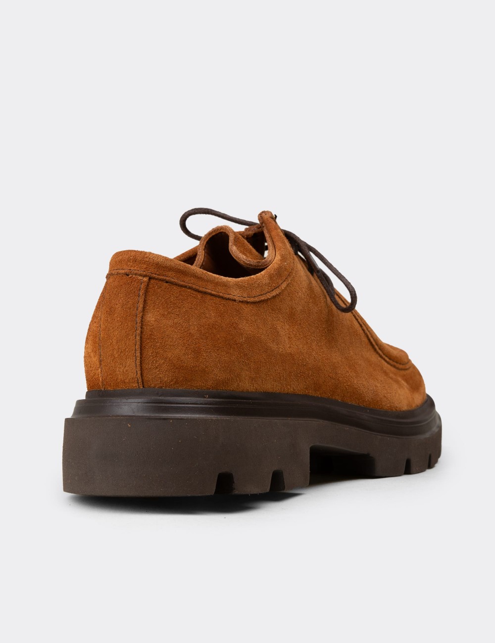 Men's Tan Suede Leather Lace-up Footwear - 01851MTRNE01