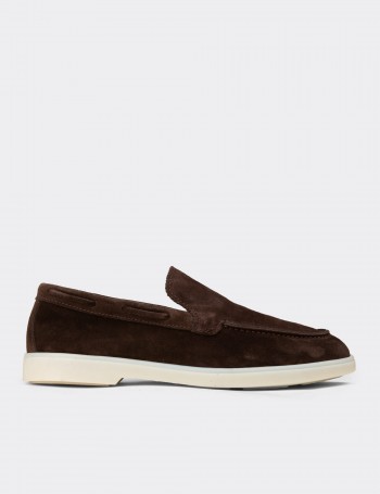 Men's Brown Suede Leather Loafers