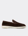 Men's Brown Suede Leather Loafers