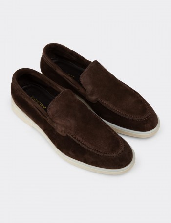 Men's Brown Suede Leather Loafers