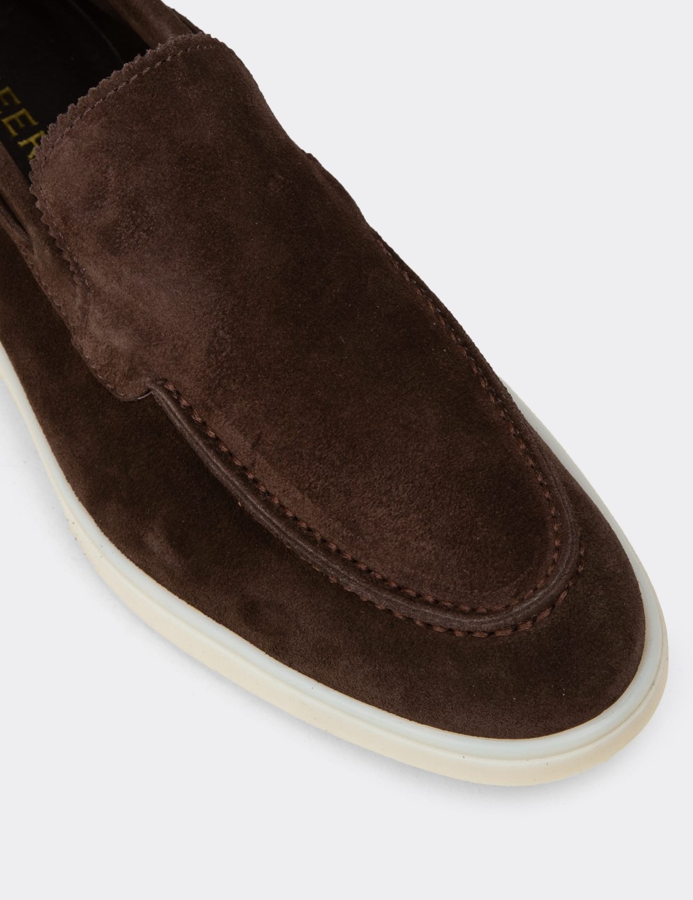 Men's Brown Suede Leather Loafers - 02032MKHVC01