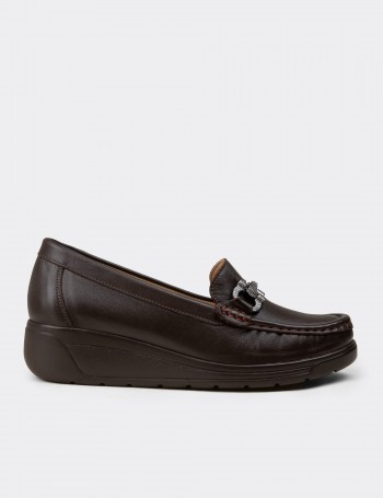 Women's Brown Leather Loafers