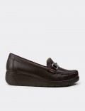 Women's Brown Leather Loafers