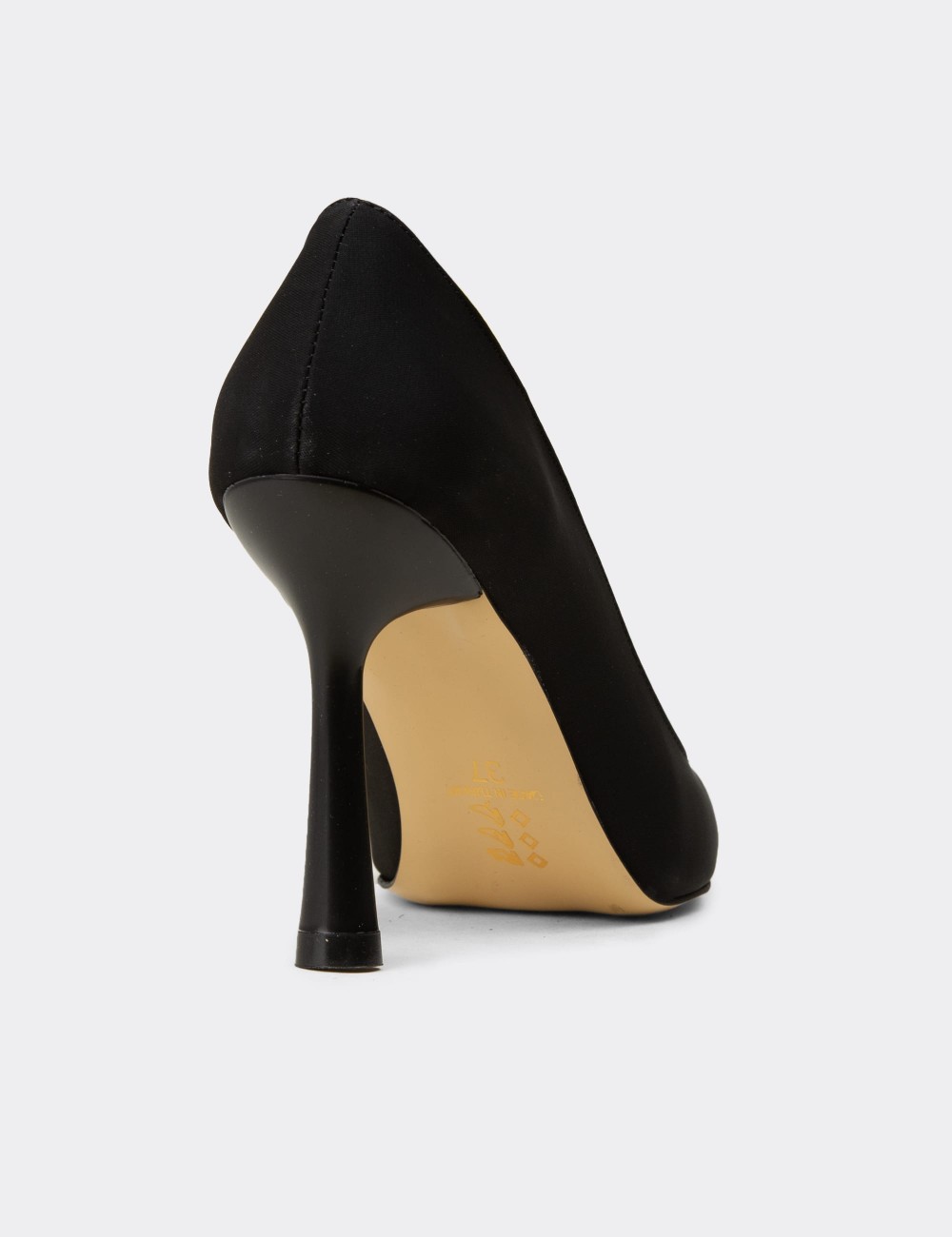 Women's Black Satin Stiletto Heel - K0011ZSYHM01
