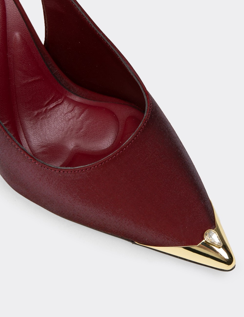 Women's Burgundy Satin Slingback Evening Heels - K3201ZBRDM01