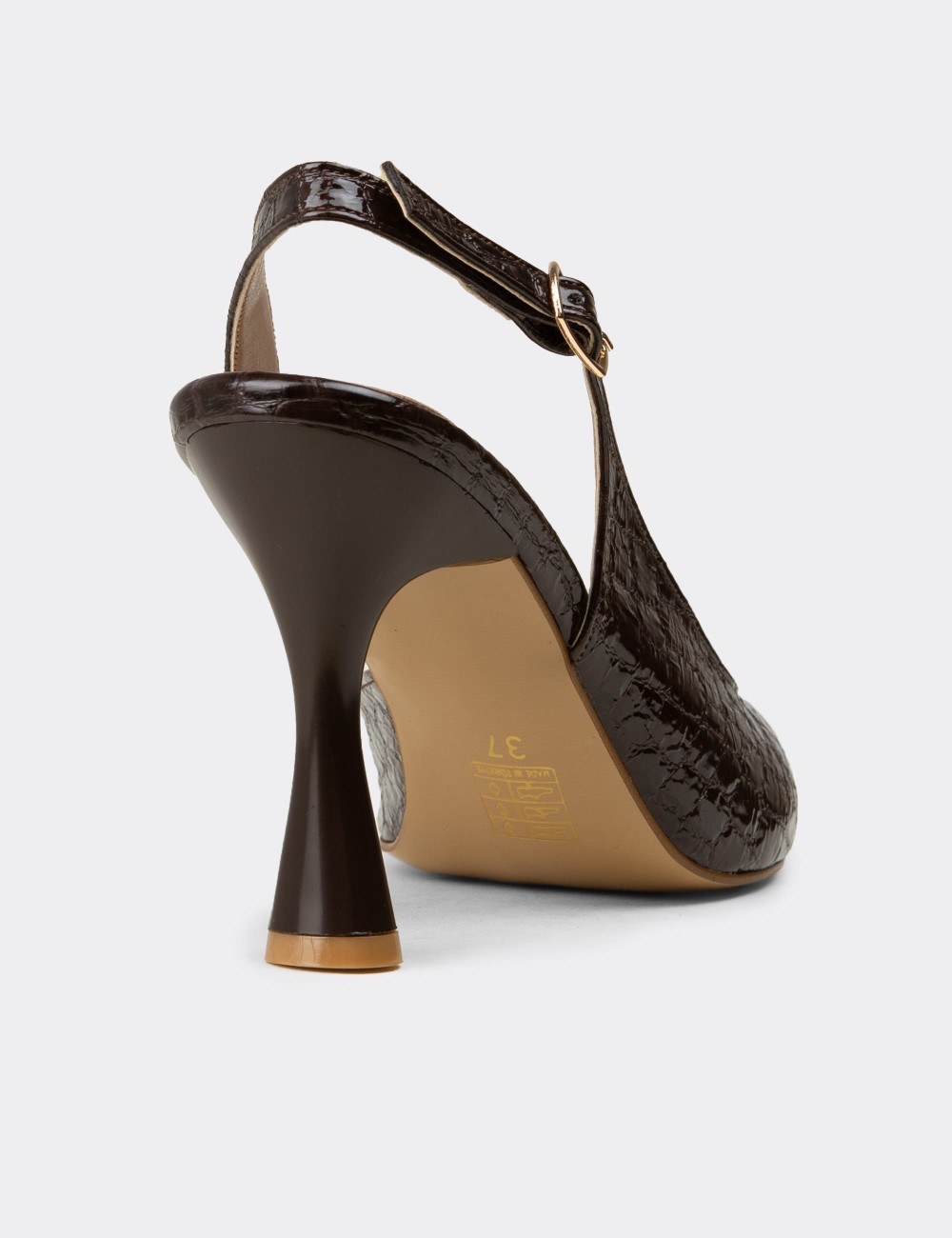 Women's Brown Slingback Pumps - K7750ZKHVM01