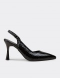 Women's Black Slingback Pumps