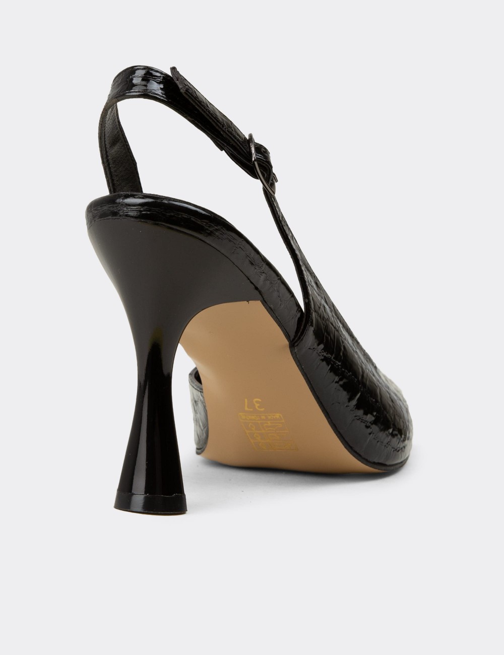Women's Black Slingback Pumps - K7750ZSYHM01