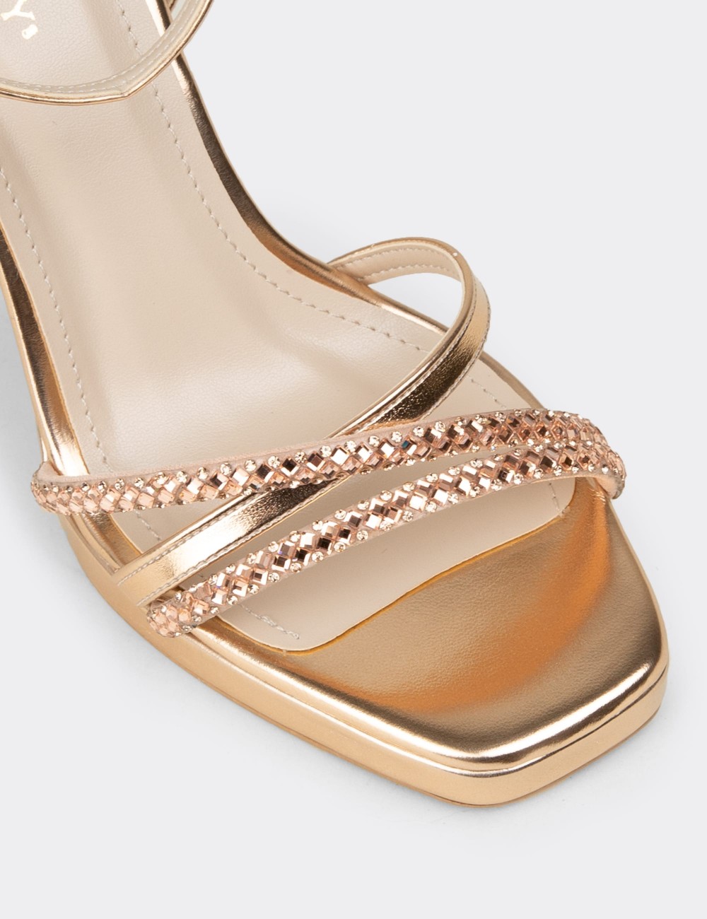 Women's Gold Stone-Embellished Heel - SM125ZROSM01