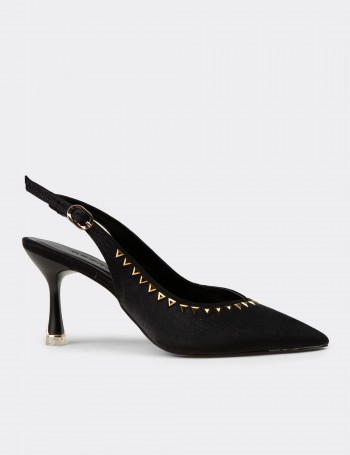 Women's Black Slingback Heels