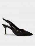 Women's Black Slingback Heels