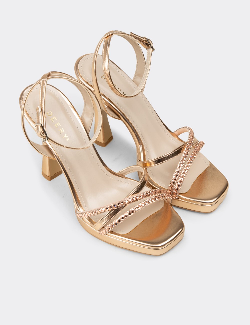Women's Gold Stone-Embellished Heel - SM125ZROSM01
