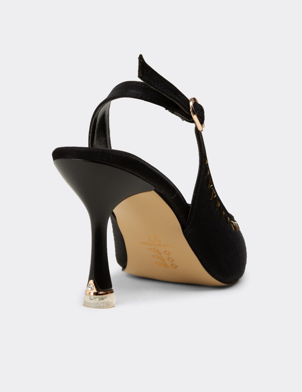 Women's Black Slingback Heels - K3117ZSYHC01