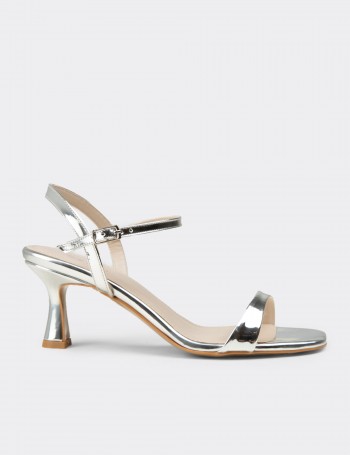 Women's Silver Evening Heel