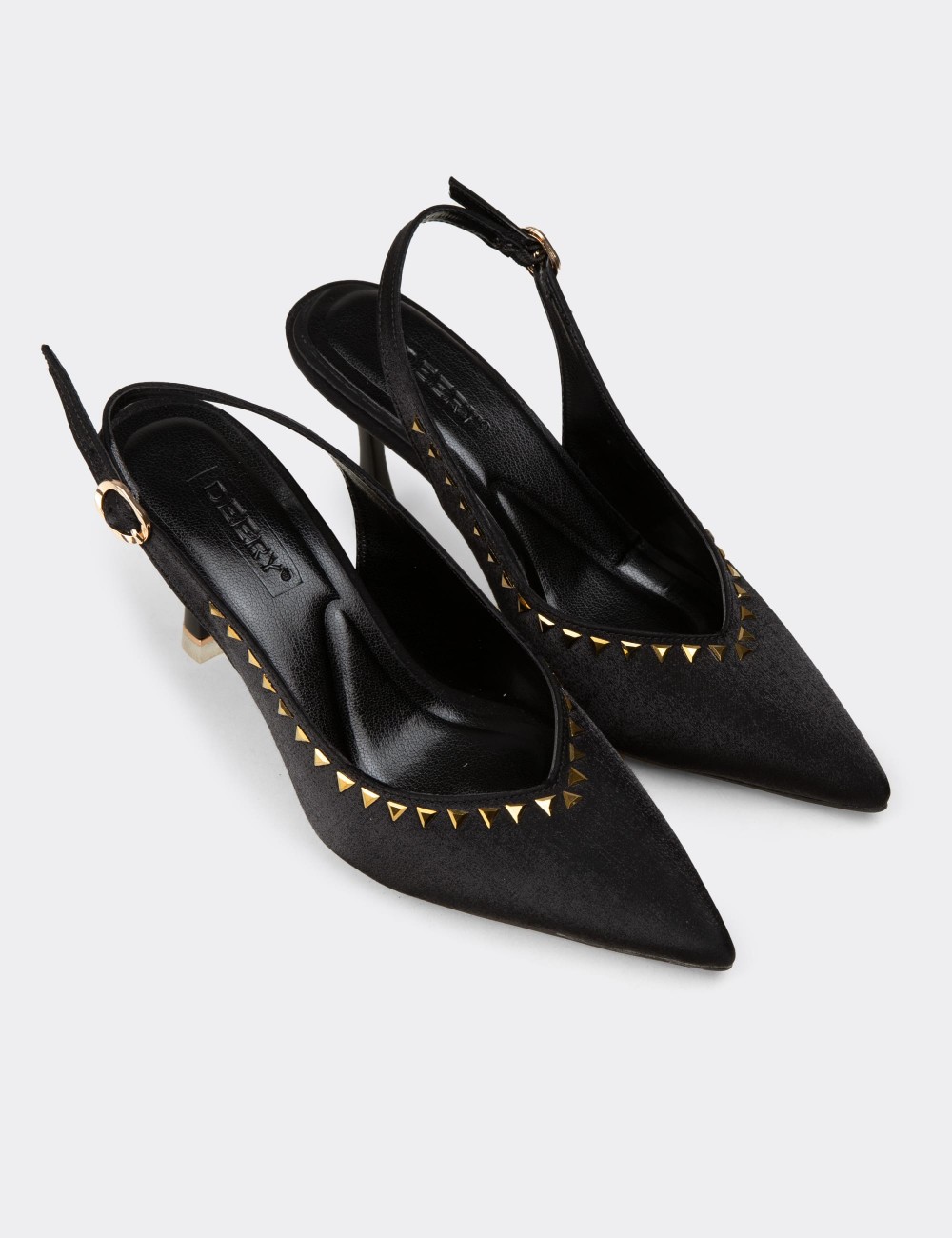 Women's Black Slingback Heels - K3117ZSYHC01