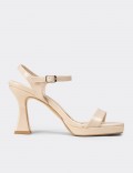 Women's Beige Evening High Heel