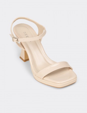 Women's Beige Evening High Heel - SM198ZBEJM03
