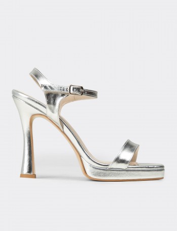 Women's Silver Evening Heels - SM198ZGMSM02