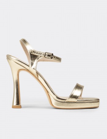 Women's Gold Evening Stiletto - SM198ZALTM02