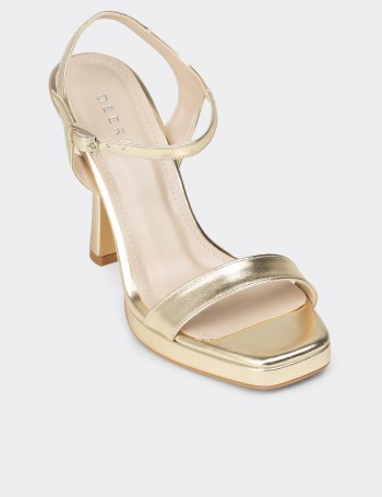 Women's Gold Evening Stiletto - SM198ZALTM02