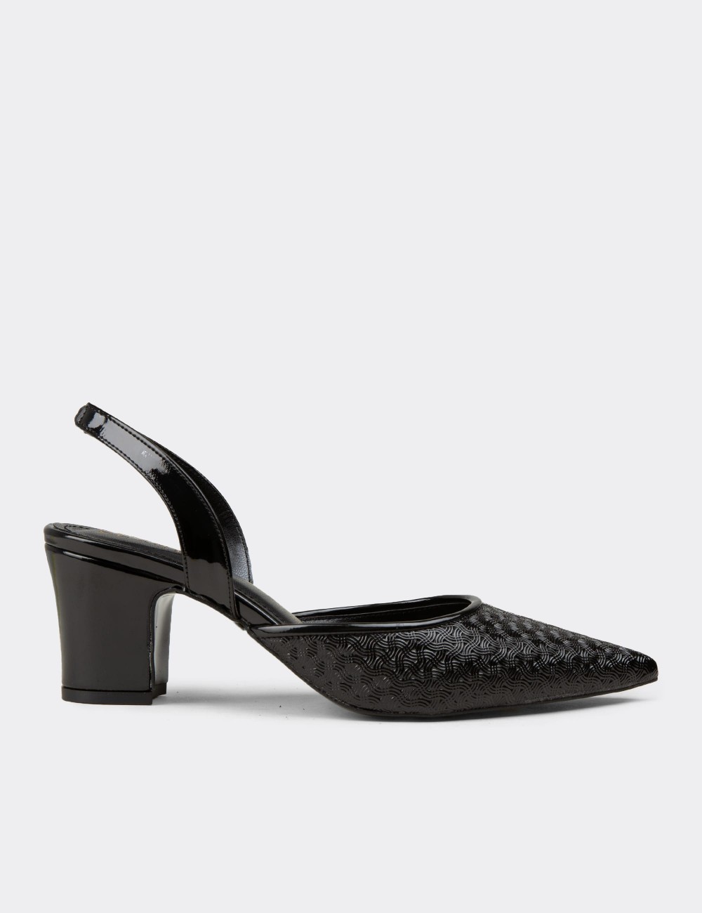 Women's Black Slingback Block Heel - RD620ZSYHM01