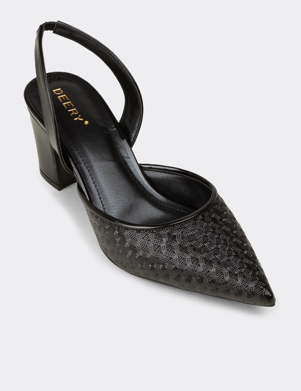 Women's Black Slingback Block Heel - RD620ZSYHM01
