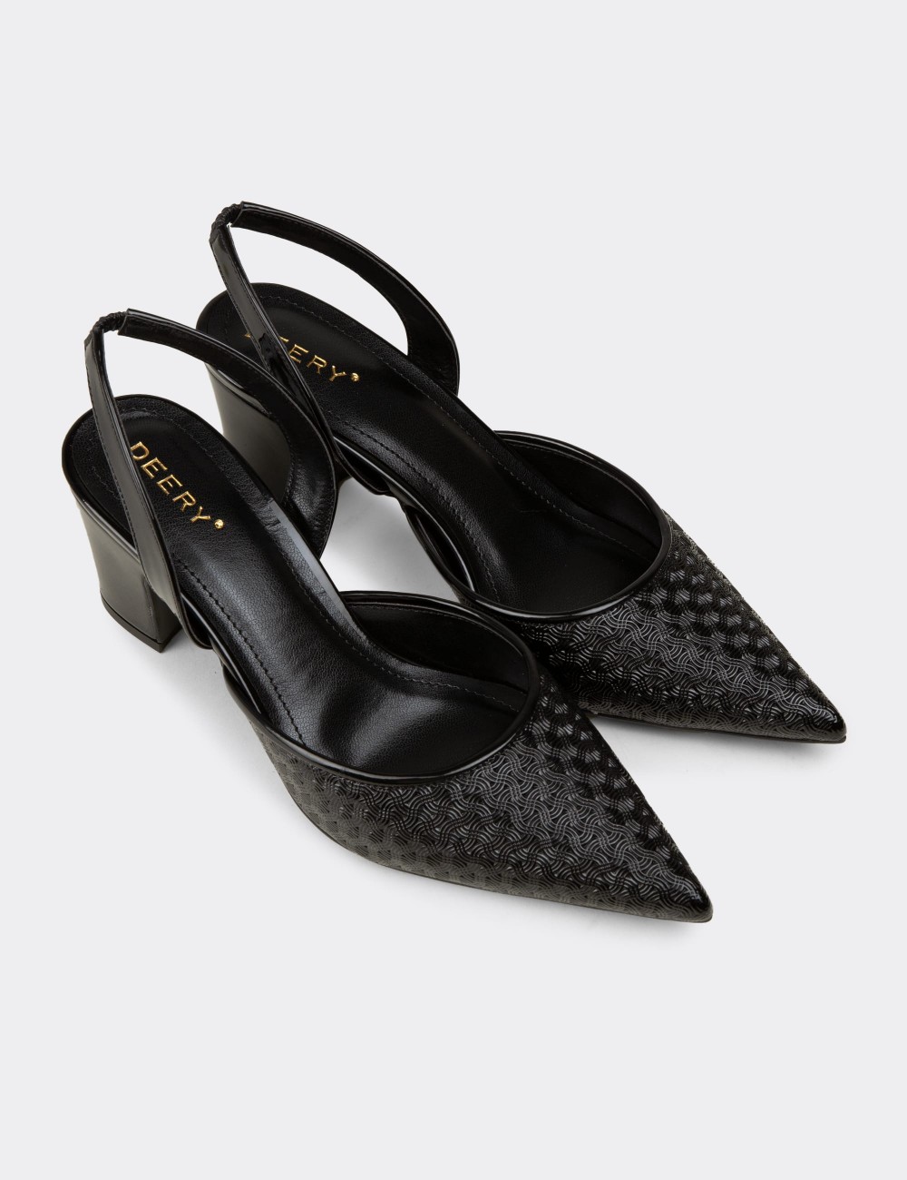 Women's Black Slingback Block Heel - RD620ZSYHM01