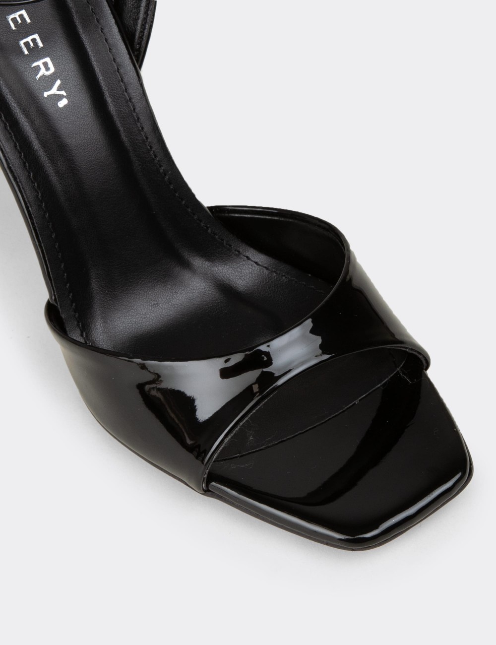 Women's Black Patent Ankle Strap High Heel Sandals - SM239ZSYHM01