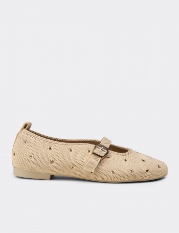 Women's Beige Flats - K4101ZBEJC01