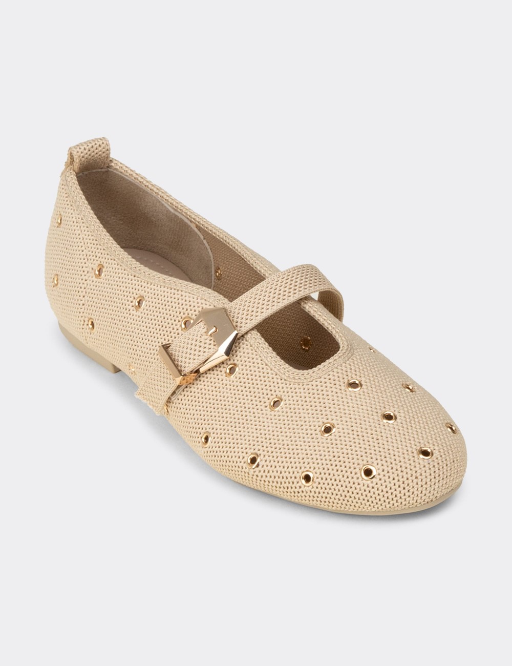 Women's Beige Flats - K4101ZBEJC01