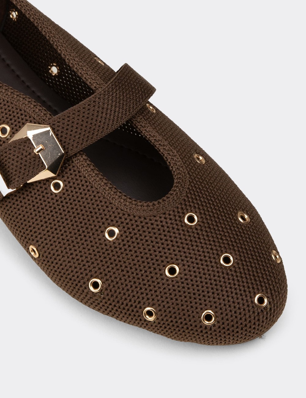 Women's Brown Flat Shoes - K4101ZKHVC01