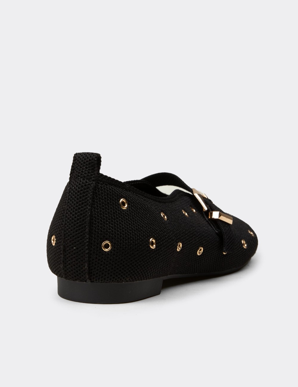 Women's Black Flat Shoes - K4101ZSYHC01