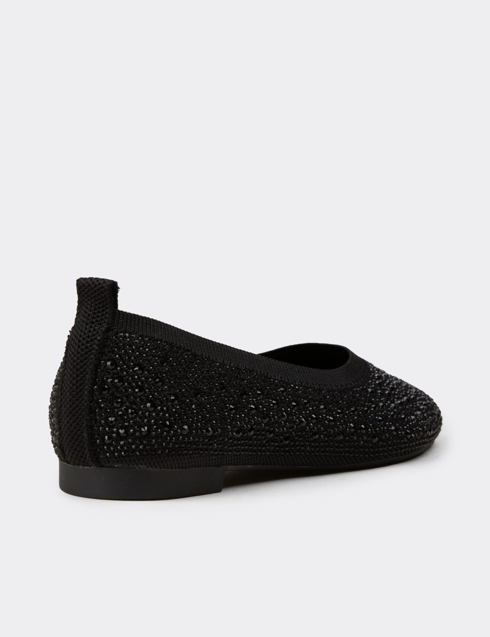 Women's Black Stone Detail Flat - K4110ZSYHC01