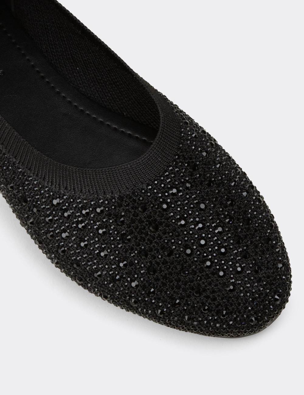 Women's Black Stone Detail Flat - K4110ZSYHC01