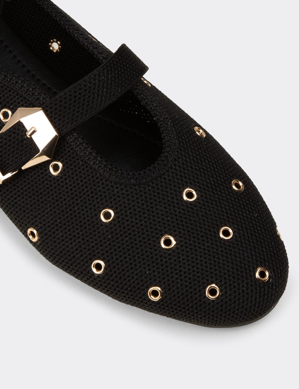 Women's Black Flat Shoes - K4101ZSYHC01