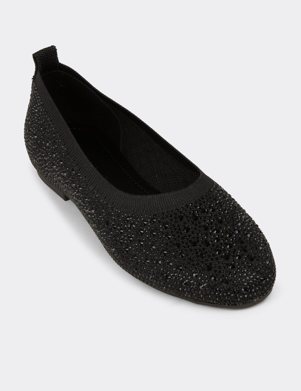 Women's Black Stone Detail Flat - K4110ZSYHC01