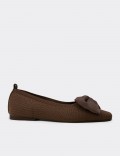 Women's Brown Bow Detail Flats