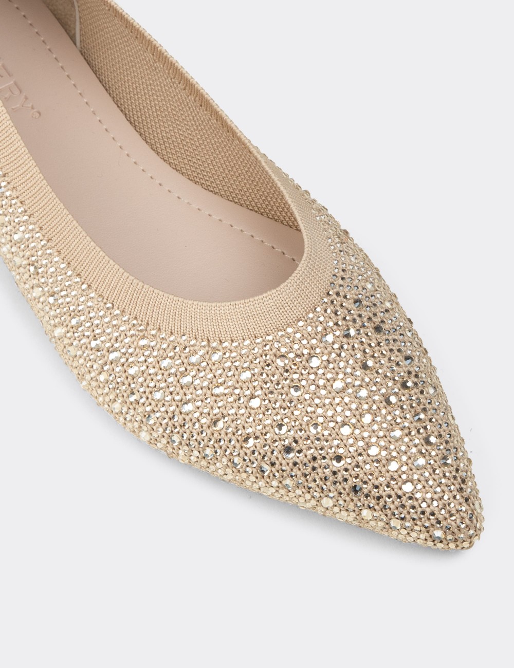 Women's Beige Stone-Embellished Flats - K4205ZBEJC01