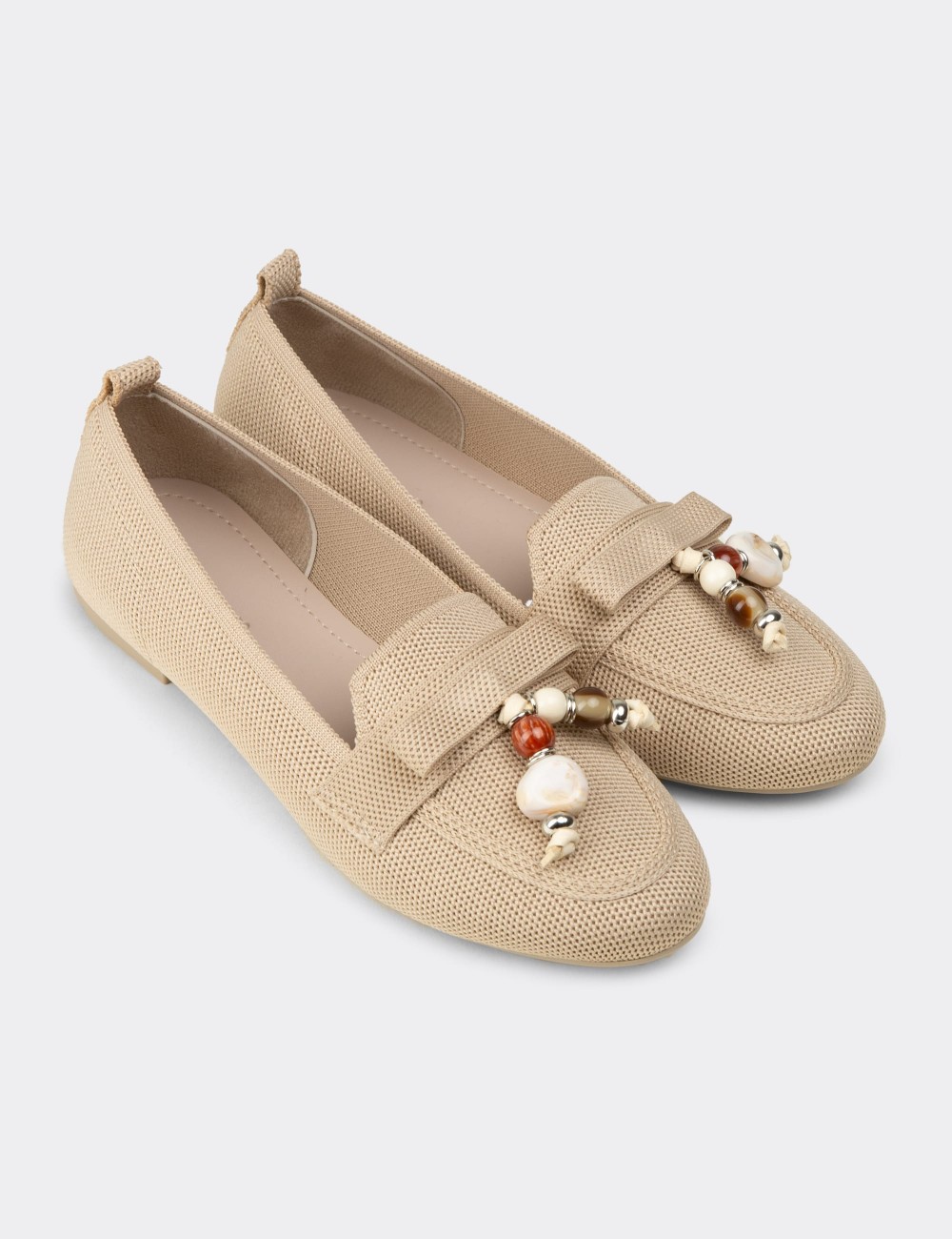 Women's Beige Flats - K4104ZBEJC01