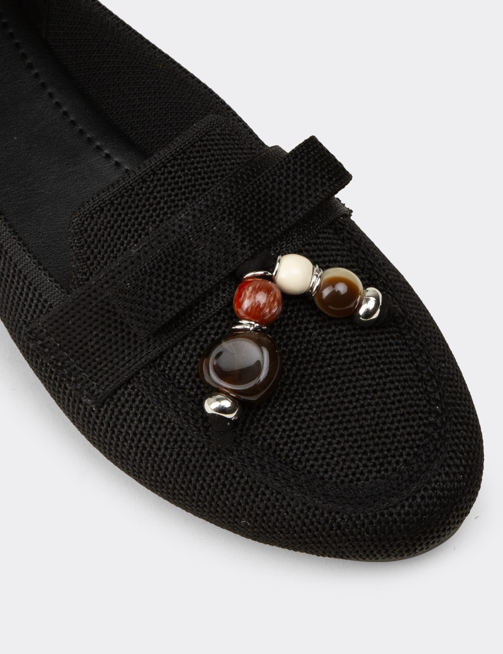 Women's Black Flat Shoes - K4104ZSYHC01