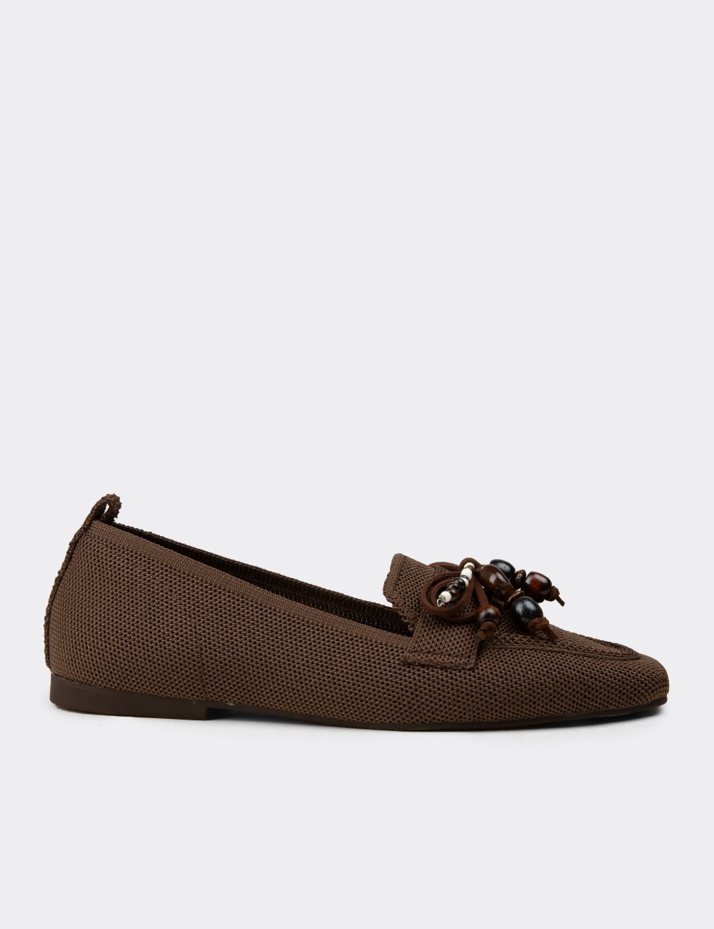 Women's Brown Flat Shoes - K4004ZKHVC01