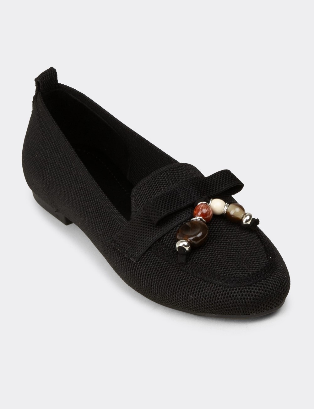 Women's Black Flat Shoes - K4104ZSYHC01