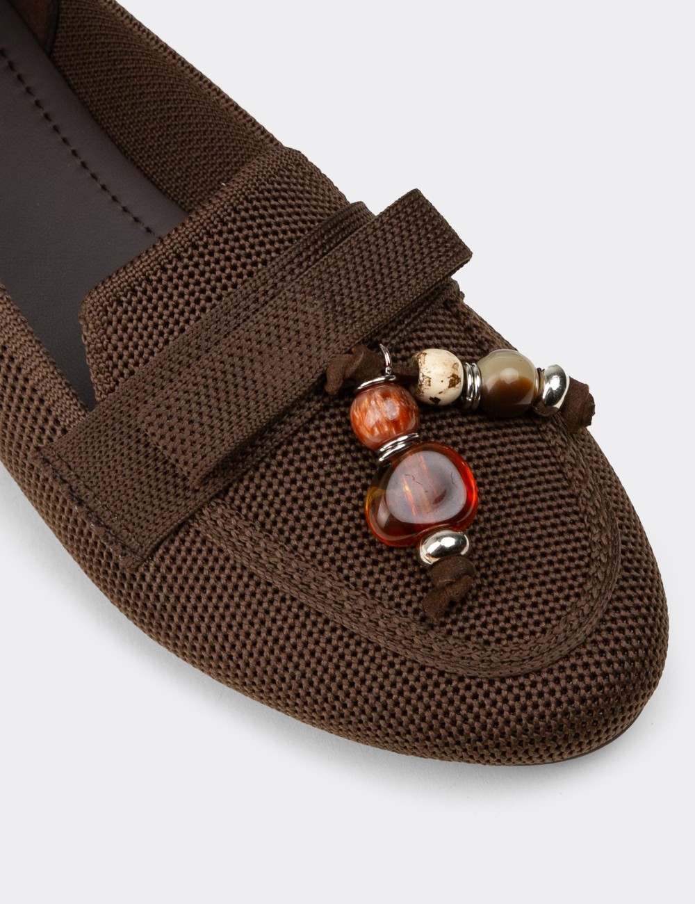 Women's Brown Flat Shoes - K4104ZKHVC01