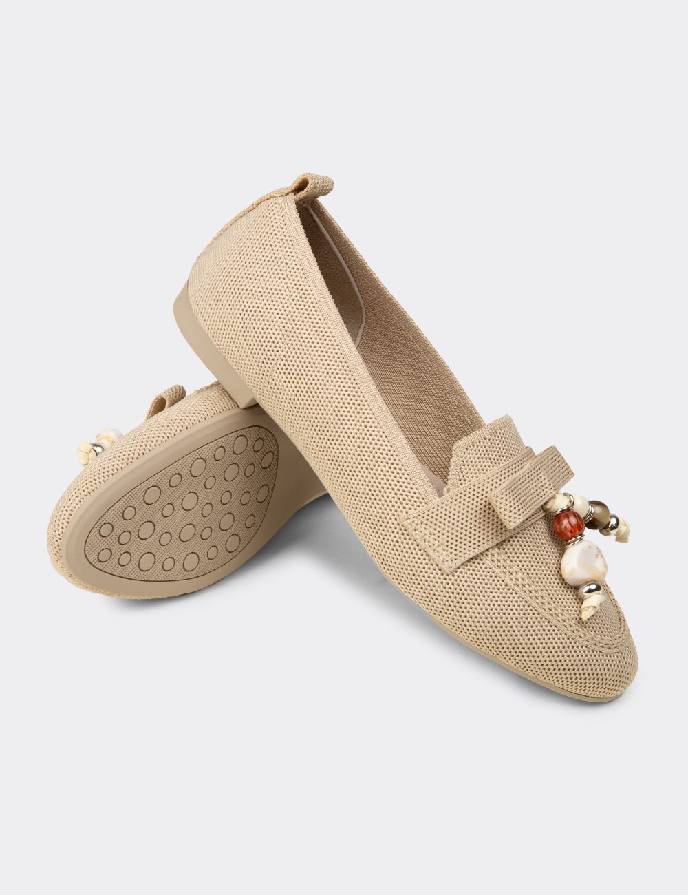 Women's Beige Flats - K4104ZBEJC01