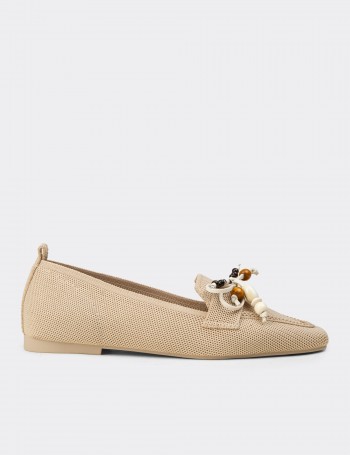 Women's Beige Flats - K4004ZBEJC01