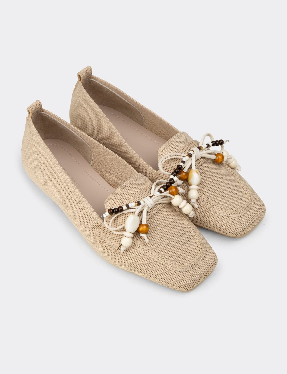 Women's Beige Flats - K4004ZBEJC01