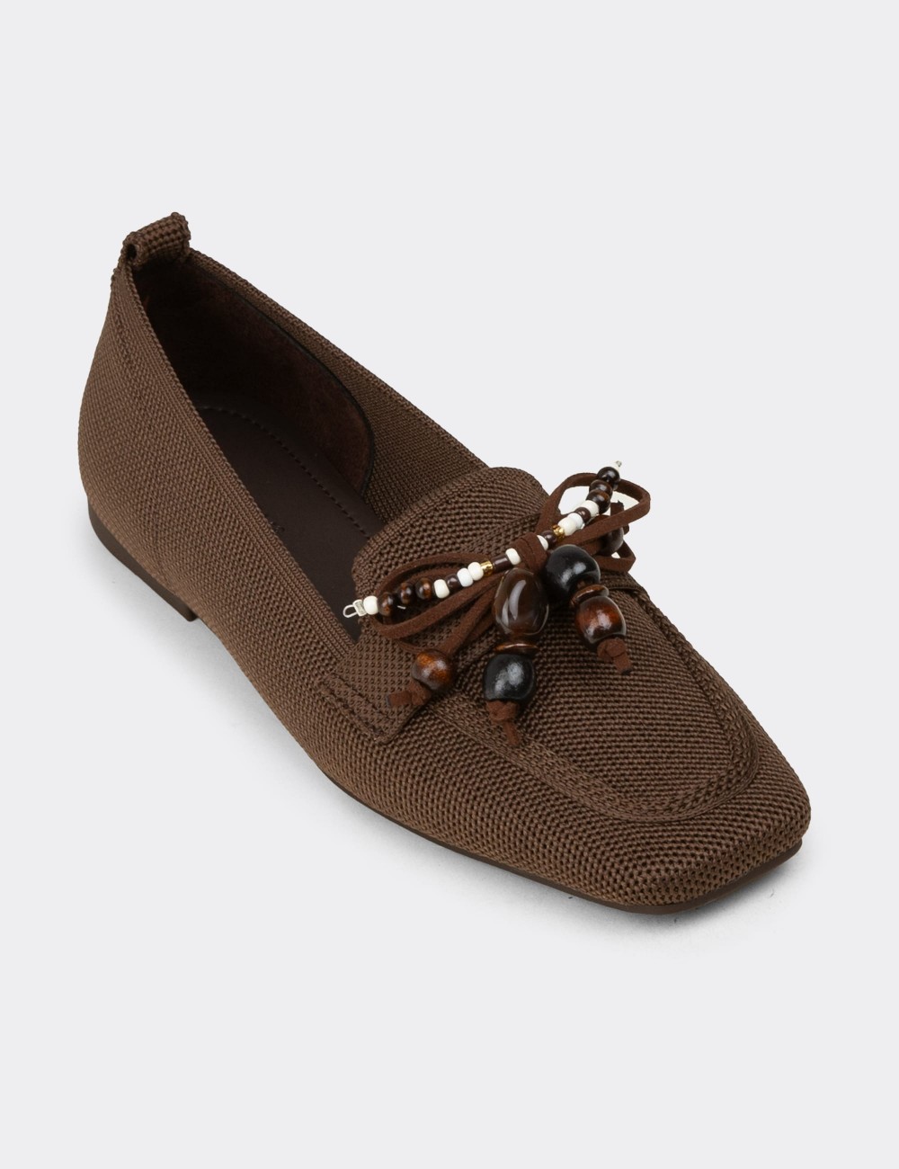 Women's Brown Flat Shoes - K4004ZKHVC01
